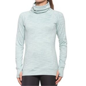 Kyodan Cowl Neck Jersey Long Sleeve Athletic Pullover in Harbor Space-Dye- Small